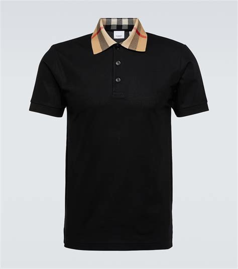 black burberry polo shirt.